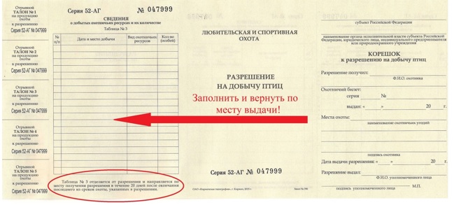 Не забудьте вернуть разрешение на добычу охотничьих ресурсов. Не забудьте вернуть разрешение на добычу охотничьих ресурсов.